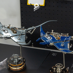 Steampunk Mobula Manta Ray 3D Mechanical Metal