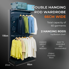 CloakBoard 9SPACEX Modular Wardrobe Rack - Minimalist Iron Frame, Convenient Storage