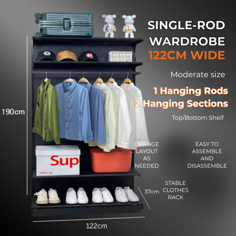 CloakBoard 9SPACEX Modular Wardrobe Rack - Minimalist Iron Frame, Convenient Storage