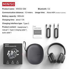 MINISO G90 Wireless Headphones - Noise Cancellation Technology, Touch Control, and High-Quality Sound