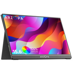 Arzopa B8 15.6 Inch Full HD Portable Monitor for Laptop [FREE CASE + CONNECTION CABLE]