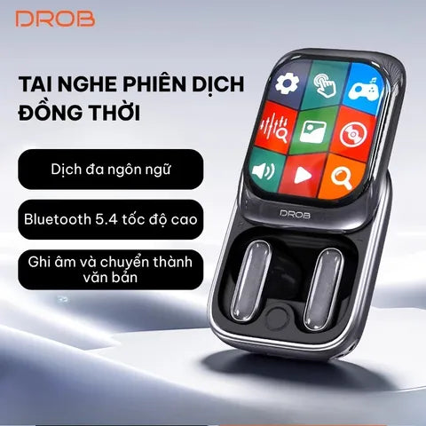 หูฟังบลูทูธ DROB G9 TWS - หน้าจอสัมผัสและแบตเตอรี่ 400mAh ใช้งานได้ 48 ชั่วโมง