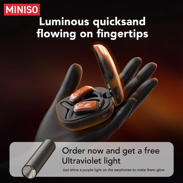 Miniso MS185 Wireless Earbuds Bluetooth 5.4 – 14.2mm Drivers, 4.5H Playtime, Touch Control, Built-in Mic