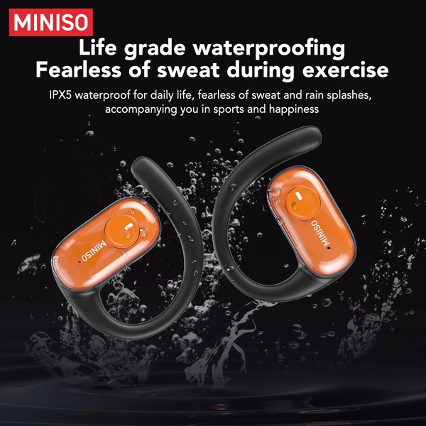 Miniso MS185 Wireless Earbuds Bluetooth 5.4 – 14.2mm Drivers, 4.5H Playtime, Touch Control, Built-in Mic
