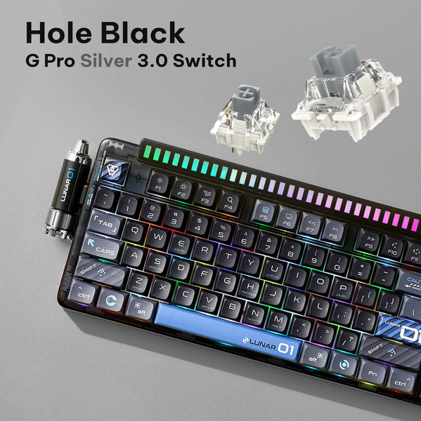 KEYSME LUNAR 01 – Mechanical Keyboard with Sound-Reactive RGB Lighting