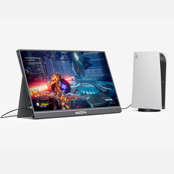Arzopa B8 15.6 Inch Full HD Portable Monitor for Laptop [FREE CASE + CONNECTION CABLE]